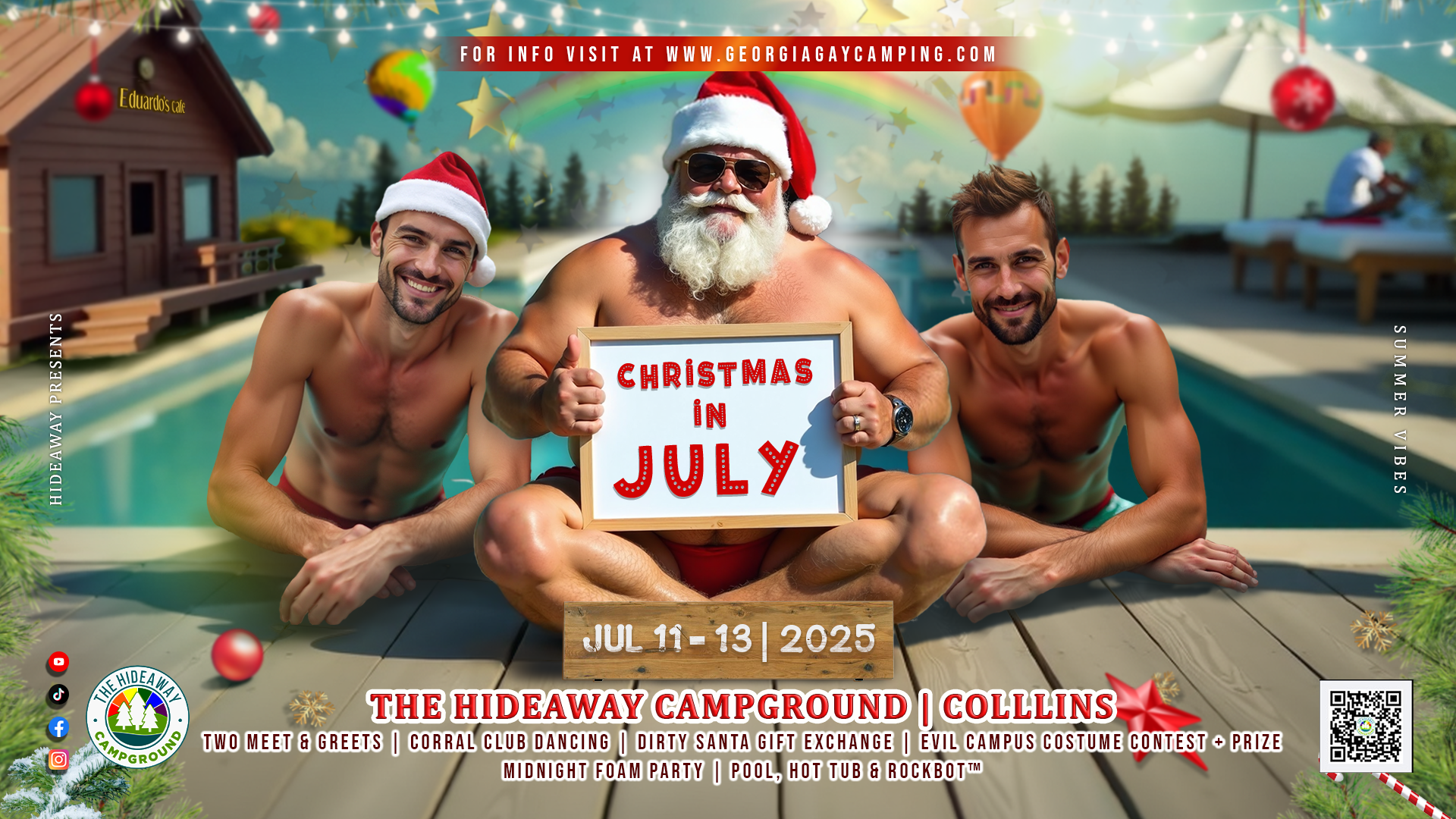 Christmas in July party poster